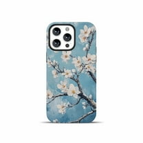 with iPhone 11 Pro Case Double Layer flower Print Design PC Bumper Protective Phone Cases Scratch Resistant Cover for Women Girls, Blue & White Floral