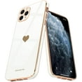 thumbnail image 1 of for iPhone 11 Pro Case for Girl Women Cute Love-Heart Luxury Bling Plating Soft Back Cover Raised Full Camera Protection Bumper Silicone Shockproof Phone Case for iPhone 11 Pro, White, 1 of 14