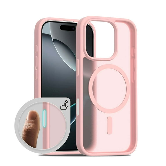 for iPhone 11 Pro Case: Magnetic Translucent Matte Shockproof Slim Compatible with MagSafe - Military Grade Drop Proof Hard Back Anti-Fingerprint Protective Cell Phone Cover,Pink