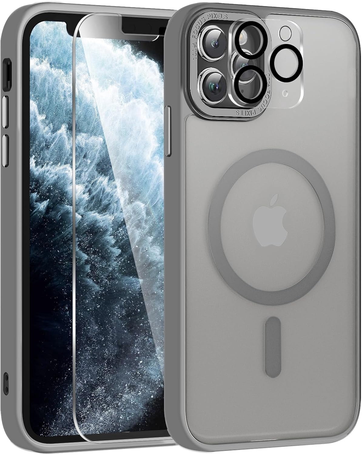 For IPhone 12 Pro Max Case: Magnetic Translucent Matte Shockproof Slim Compatible Magsafe Military Grade Drop Proof Hard Back Anti Fingerprint Protective
