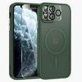 thumbnail image 1 of for iPhone 11 Pro Case, Phone Case iPhone 11 Pro Magnetic Case [Compatible with MagSafe] Translucent Matte Back Slim Shockproof Military-Grade Protection Anti-Fingerprint Cover, Dark Green, 1 of 13