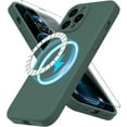 thumbnail image 1 of for iPhone 11 Pro Case Silicone with Screen Protector - [Compatible with MagSafe] - Camera Cover - Slim Fit Protective Magnetic Phone Case 5.8" for Women Girls - Dark Green, 1 of 1