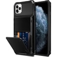 thumbnail image 1 of for iPhone 11 Pro Case Wallet with 4-Card Holder Credit ID Slot Flip Door Hidden Pocket Anti-Scratch Dual Layer Hybrid Bumper Armor Protective Hard Shell Back Cover for iPhone 11 Pro 5.8 Black, 1 of 11