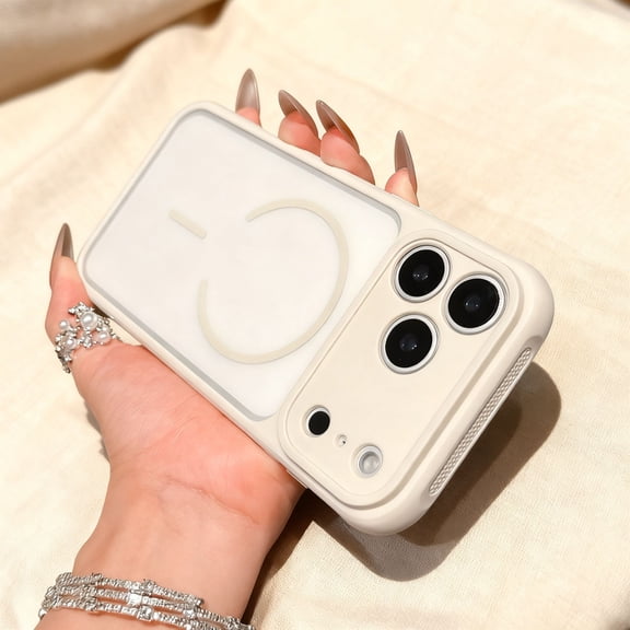 for iPhone 11 Pro Magnetic Case, All-inclusive Camera Lens Protection, Compatible with Mag-Safe, Translucent Slim Hybrid PC + TPU Shockproof Hard Back Phone Cover for iPhone 11 Pro, Beige