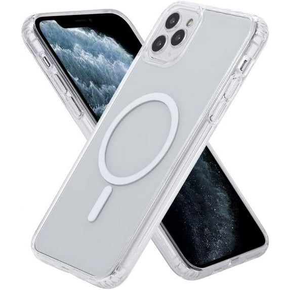 for iPhone 11 Pro Magnetic Case, Built in Magnets Compatible with MagSafe, Clear Hard PC Back Cover + Soft TPU Frame Slim Bumper Case for iPhone 11 Pro(5.8"),Clear