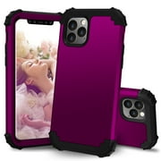 iPhone 11 Pro Max 6.5" Case, Allytech 3 In 1 Hybrid PC Silicone Heavy Duty Rugged Bumper Heavy Duty Defender Armor Shockproof Anti-Scratch Back Cover Case for Apple iPhone 11 Pro Max 6.5", Purple