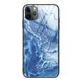 thumbnail image 1 of iPhone 11 Pro Max 6.5" Case, Allytech Protective Marble Texture Tempered Glass + TPU Back Cover Shock-Absorbing Bumper Anti-scratch Back Cover Case for Apple iPhone 11 Pro Max, Blue Marble, 1 of 2