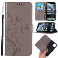 thumbnail image 1 of iPhone 11 Pro Max 6.5" Case Wallet, Allytech PU Leather Slim Lightweight Shockproof Cards Holder Full Protection Folio Flip Shell Anti-slip Hand Strap Covers for Apple iPhone 11 Pro Max,Gray, 1 of 5
