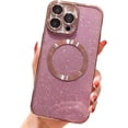thumbnail image 1 of iPhone 11 Pro Max 6.5" Magnetic Glitter Case, [Compatible with Magsafe] Cute Luxury Plating Bling Clear Phone Case, Full Camera Lens Protector Anti-Scratch Shockproof Protective Case-Pink, 1 of 12
