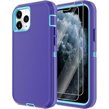 for iPhone 11 Pro Max Case, with 2 Screen Protector Shockproof Dropproof Heavy Duty Protection, 3-Layer Tough Rugged Protective Phone Case Cover for Apple iPhone 11 Pro Max (Purple/Mint)