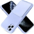 thumbnail image 1 of iPhone 11 Pro Max Case 2019 (6.5 Inch) Liquid Silicone Card Slot Soft Thin Ultra Slim Fit Cover Shockproof Anti Scratch Microfiber Lining Full Body Protection Shell-Light Purple, 1 of 12