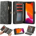 thumbnail image 1 of iPhone 11 Pro Max Case 6.5" 2019, Allytech 2 in 1 Magnetic Detachable TPU Back Cover Folio Flip Shell Stand Zipper Wallet Purse w/ Cards Holder Shockproof Case for Apple iPhone 11 Pro Max,Black, 1 of 9