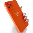 thumbnail image 1 of for iPhone 11 Pro Max Case(6.5" 2019),Side&Back Cute Plated Love Heart with Anti-Fall Lens Cameras Cover Protection Soft TPU Shockproof Anti-Fingerprint Phone Cases for Women Girls Men,Orange, 1 of 14