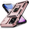 thumbnail image 1 of for iPhone 11 Pro Max Case with Camera Lens Cover, HD Screen Protector, 10 FT Military Grade Drop Protection, Magnetic Ring Holder Kickstand Protective Phone Case for iPhone 11 Pro Max, Rose Gold, 1 of 12