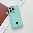 thumbnail image 1 of for iPhone 11 Pro Max Case with Card Holder Cover Microfiber Inner Lining Liquid Silicone Credit Card ID Slot Slim Soft TPU Rubber Shockproof Protective Wallet Case for iPhone 11 Pro Max, Lightgreen, 1 of 8