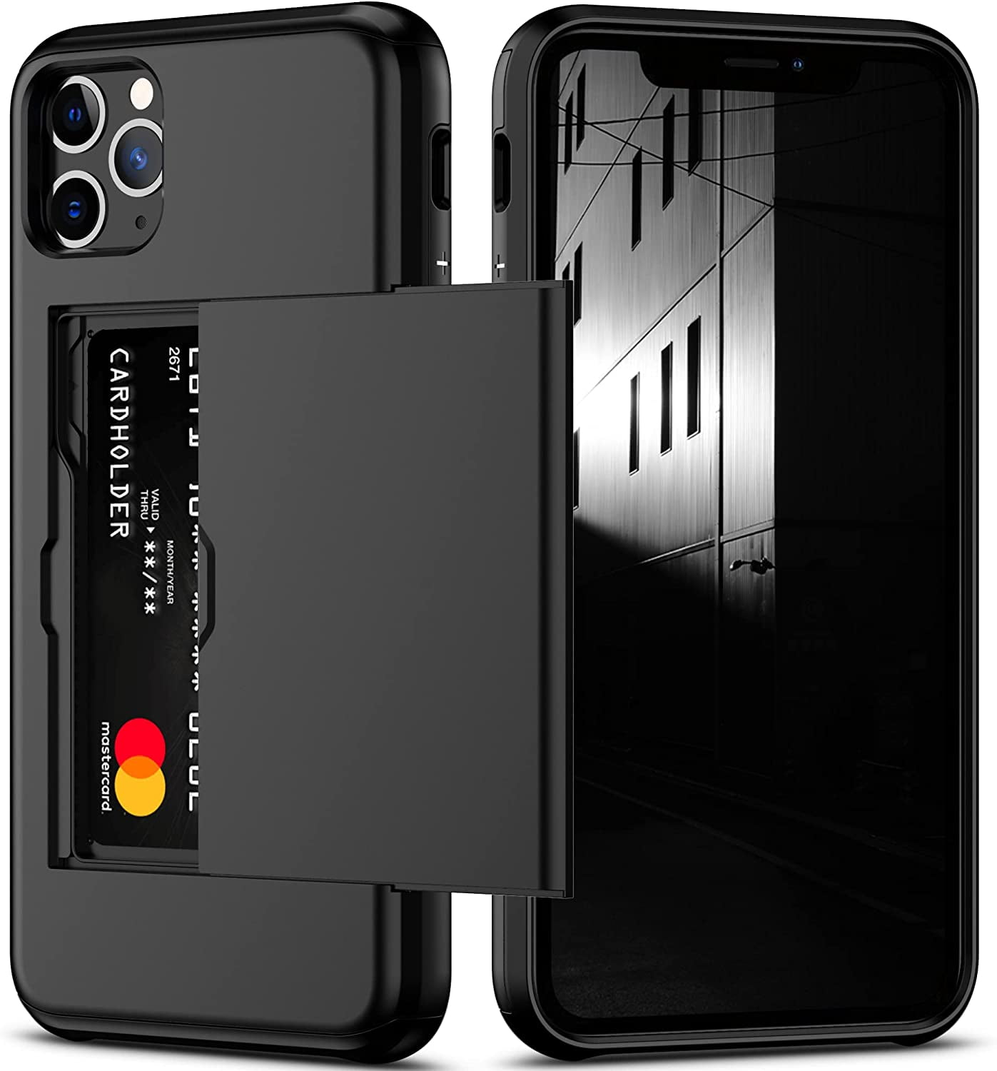 iPhone 11 pro Max 256GB ケース付き iPhone 11 Pro Max Case with Card Holder Heavy Duty Protective Dual
