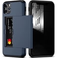 thumbnail image 1 of iPhone 11 Pro Max Case with Card Holder Heavy Duty Protective Dual Layer Shockproof Hidden Card Slot Slim Wallet Case for iPhone 11 Pro Max for Men&Women(Blue), 1 of 14