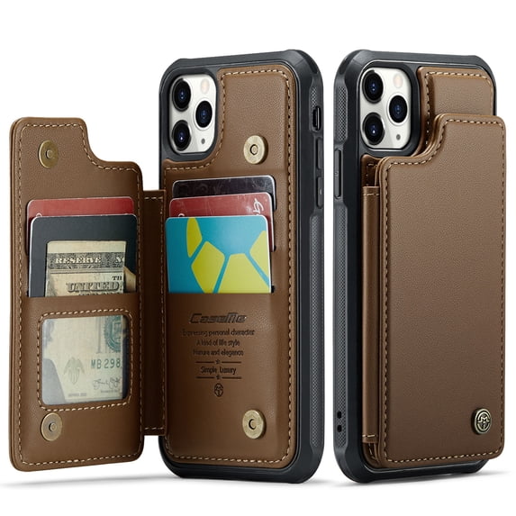 for iPhone 11 Pro Max Case with Card Holder, Wallet Case for Women Men with RFID Blocking, Durable Leather Kickstand Magnetic Clasp Shockproof Phone Case for iPhone 11 Pro Max