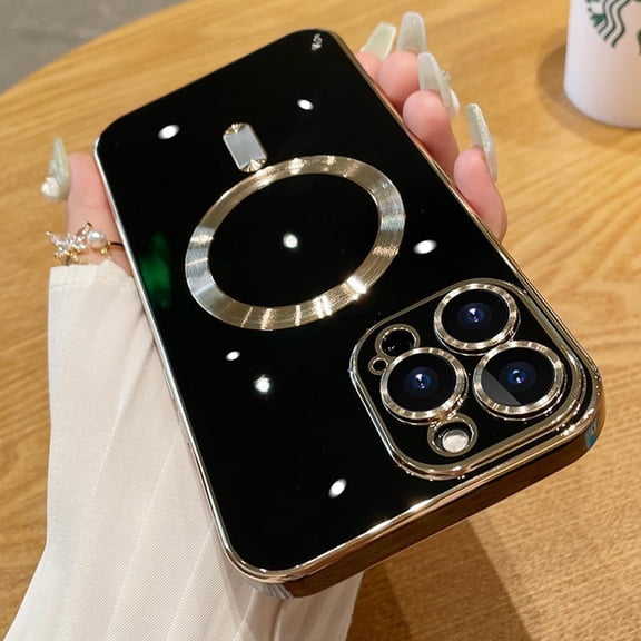 for iPhone 11 Pro Max Case Compatible with MagSafe Built-in Camera Lens Protector Shockproof Slim Silicone Magnetic Phone Case for iPhone 11 Pro Max 6.5" - Black