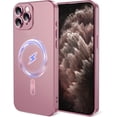 thumbnail image 1 of for iPhone 11 Pro Max Case, Compatible with MagSafe, Matte Luxury Soft Metallic Luster for Women Girls with Full Camera Lens Protection Shockproof Slim Phone Case, Pink, 1 of 14