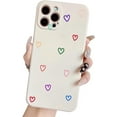 thumbnail image 1 of iPhone 11 Pro Max Case - Cute Design, Soft Silicone, Camera Protection, Lovely Heart, Women & Girls, Beige, 1 of 15