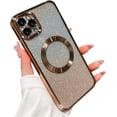 thumbnail image 1 of for iPhone 11 Pro Max Case Glitter Magnetic Compatible with MagSafe Full Camera Lens Protection Luxury Plating Cute Bling Clear Shockproof Slim Phone Case for Women Girls (Gold), 1 of 14