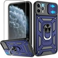 thumbnail image 1 of for iPhone 11 Pro Max Case with HD Screen Protector, Heavy Duty Shockproof with 360° Rotation Metal Kickstand [Military Grade] Protective Case for iPhone 11 Pro Max, Blue, 1 of 15