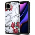 thumbnail image 1 of iPhone 11 Pro Max Case, Kaesar Slim Hybrid Dual Layer Shockproof Hard Cover Graphic Fashion Cute Colorful Silicone Skin Cover Armor Case for iPhone 11 Pro Max (Rose White Marble), 1 of 1