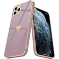 thumbnail image 1 of iPhone 11 Pro Max Case - Luxury Bling Love-Heart Design, Soft Silicone, Shockproof, Camera Protection - Lavender, 1 of 14