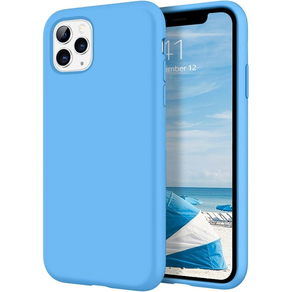 for iPhone 11 Pro Max Case, Phone Case for iPhone 11 Pro Max Liquid Silicone Soft Gel Rubber Microfiber Lining Cushion Texture Cover Shockproof Protective-Blue
