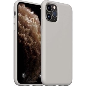 iPhone 11 Pro Max Case, Slim Liquid Silicone Case Compatible with iPhone 11 Pro Max 6.5 Inch, Full Body Microfiber Lining Protective Case (Stone)
