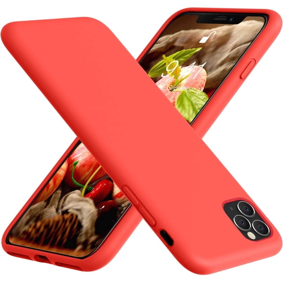 for iPhone 11 Pro Max Case, Soft Liquid Silicone Slim Rubber Full Body Protective iPhone 11 Pro Max Case Cover (with Soft Microfiber Lining) Design for iPhone 11 Pro Max - Red