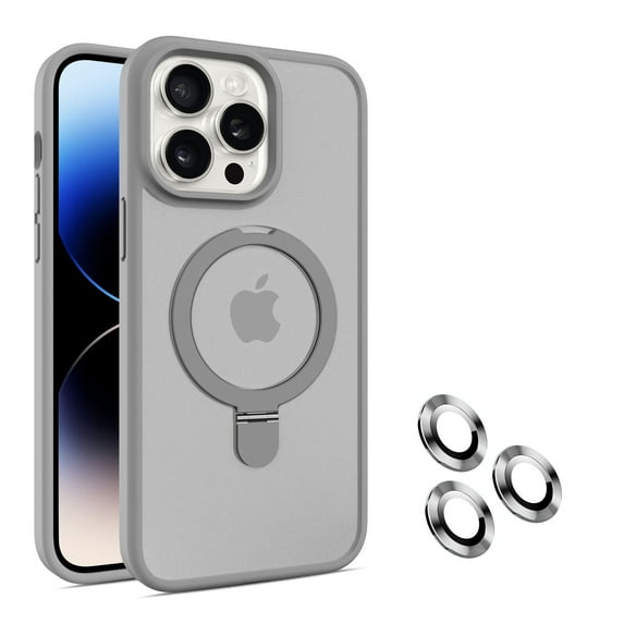for iPhone 11 Pro Max Case with Stand, Slim Magnetic Phone Case with Camear Lens Protector Kickstand Support Wireless Charging Shockproof Protective Bumper for Apple iPhone 11 Pro Max, Gray