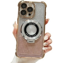 for iPhone 11 Pro Max Glitter Case, Compatible with MagSafe, 120°Invisible Kickstand & Magnetic Ring Holder, Military Grade Shockproof Bumper Translucent Back for iPhone 11 ProMax Case, Gold