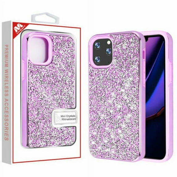 iPhone 11 Pro Max HYBRID Electroplated Rhinestones Diamond Sparkling Case Cover + ScreenGuard