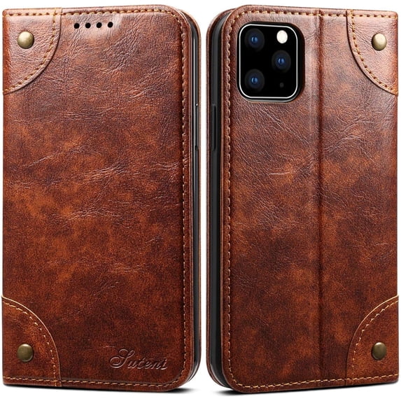 iPhone 11 Pro Max Leather Case, iPhone 11 Pro Max Wallet Folio Case Book Design Closure with Stand and ID Holder Credit Card Slots for iPhone 11 Pro Max 6.5 inch 2019 Khaki