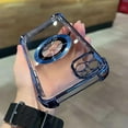 thumbnail image 1 of for iPhone 11 Pro Max Magnetic Transparent Case,Luxury Bling Four Corners Shockproof Military-Grade Protection with Camera Lens Protector MagSafe Clear Plating Cover for Women Men-Blue, 1 of 13