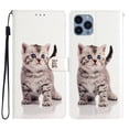 thumbnail image 1 of for iPhone 11 Pro Max Marble Flower Pattern Wallet Case, with Card Slots Holder Wrist Strap Magnetic Clasp Kickstand Cover, Premium PU Leather + TPU Shockproof Case for iPhone 11 Pro Max,Cat, 1 of 8
