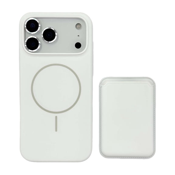 For iPhone 11 Pro Max Phone Case,2-in-1 Magnetic Detachable Card Holder,Compatible with Mag-Safe,With Camera Lens Protector,Shockproof Ultra Slim Anti-fall Anti-scratch Rugged Phone Case,White
