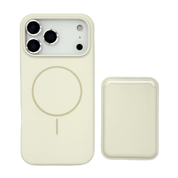 For iPhone 11 Pro Max Phone Case,2-in-1 Magnetic Detachable Card Holder,Compatible with Mag-Safe,With Camera Lens Protector,Shockproof Ultra Slim Anti-fall Anti-scratch Rugged Phone Case,Offwhite
