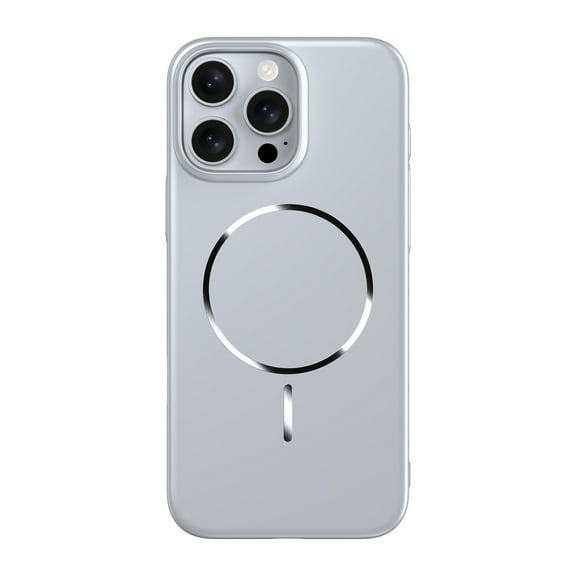 For iPhone 11 Pro Max Phone Case,Compatible with Mag-Safe,Glossy Ultra Slim Shockproof Anti-Scratch Drop Proof Protection Skin Feel Anti-fingerprint Thin Fit Phone Case Cover,Silver