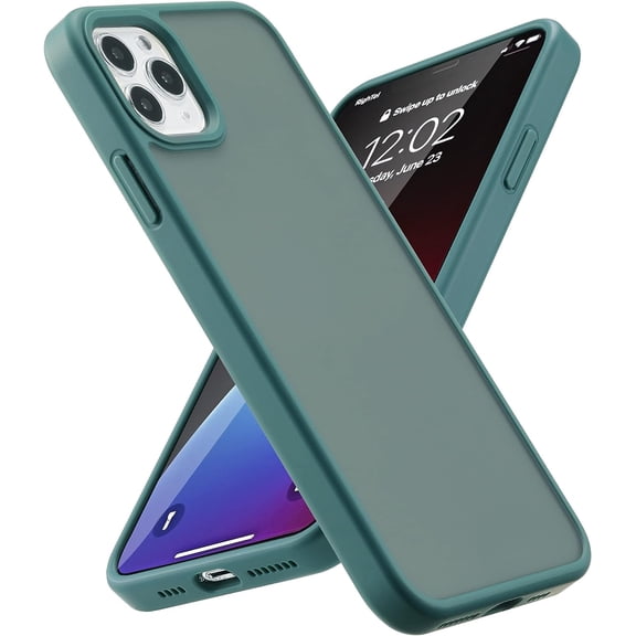 for iPhone 11 Pro Max Phone Case, Shockproof iPhone 11 Pro Max Case, Military Grade Drop Protection, Protective Hard Back Slim Translucent Case for iPhone 11 Pro Max 6.5'', Frosted Green