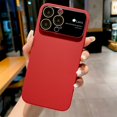 thumbnail image 1 of for iPhone 11 Pro Max Shockproof Carbon Fiber Slim Fit Case, Big Window Hybrid Shockproof PC Wireless Charging Anti-falling Lightweight Phone Case Cover for iPhone 11 Pro Max, Red, 1 of 7