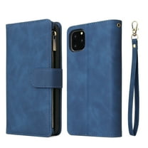 iPhone 11 Pro Max Wallet Case, Dteck Soft Leather Zipper Wallet Case Magnetic Buckle Horizontal Flip Cover with 5 Card Slots/Photo Pocks For Apple iPhone 11 Pro Max 6.5 inch 2019, Blue
