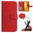 thumbnail image 1 of for iPhone 11 Pro Max Wallet Case, Flip Case PU Leather Soft TPU Embossed Folio Magnetic Adjustable Kickstand Crossbody Strap Cover Card Slots Fall Prevention Case for iPhone 11 Pro Max, Red, 1 of 10