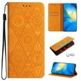 thumbnail image 1 of for iPhone 11 Pro Max Wallet Case, PU Leather Protective Case Embossed Folio Magnetic Card Slots Holder Kickstand with Wrist Strap Shockproof Slim Flip Case for iPhone 11 Pro Max, Yellow, 1 of 7