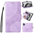 thumbnail image 1 of for iPhone 11 Pro Max Wallet Case, Pattern PU Leather Purse Phone Case with [Credit Card Slots] [Wrist Strap] Flip Stand Shockproof Full Body Protective Cover for iPhone 11 Pro Max, Purple, 1 of 10