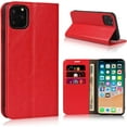 thumbnail image 1 of iPhone 11 Pro Max Wallet Case, Premium Leather Folio Flip Full Body Case Cover Book Design with Kickstand Feature with Card Slots/Cash Compartment for Apple iPhone 11 Pro Max 2019,Red, 1 of 7