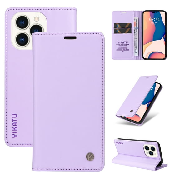 for iPhone 11 Pro Max Wallet Case with RFID Blocking Credit Card Holder,Classic Vegan PU Premium Leather Folio Magneitc Flip Kickstand Shockproof Cover for iPhone 11 Pro Max Phone case,Purple