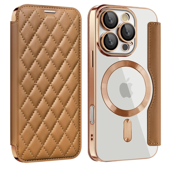 for iPhone 11 Pro Max Wallet Case with RFID Blocking Credit Card Holder,Compatible with MagSafe,PU Leather Flip Kickstand Shockproof Cover Women Men for iPhone 11 Pro Max Phone case,Brown